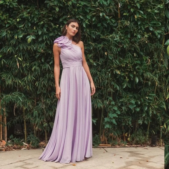 NWT Mac Duggal Lilac One-Shoulder Gown size 4 - Picture 6 of 13